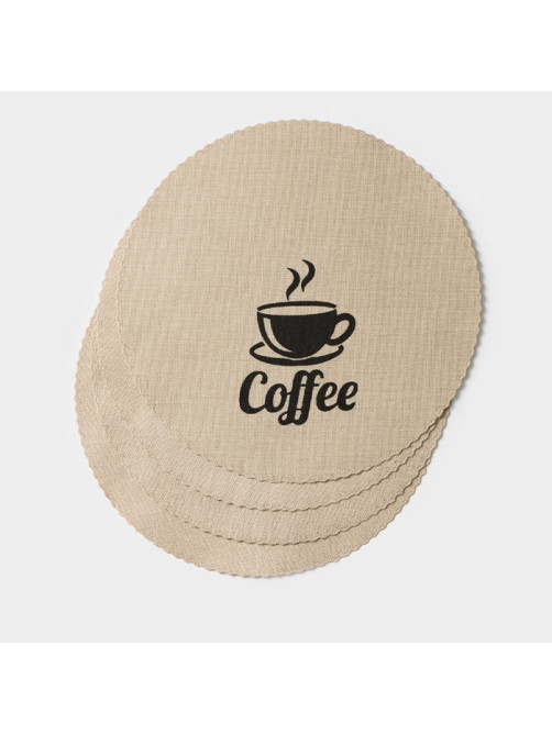 Салфетки сервировочные на стол Доляна Coffee, 4 шт., d=37 см, бежевые