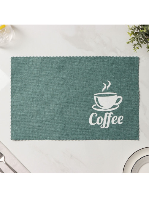 Салфетки сервировочные на стол Доляна Coffee, 4 шт., 44×29 см, бирюзовые