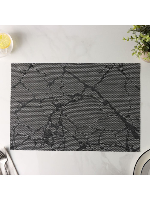 Салфетка сервировочная на стол Magistro «Мрамор», 45×30 см, серая
