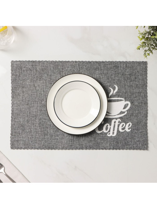 Салфетки сервировочные на стол Доляна Coffee, 4 шт., 44×29 см, серые