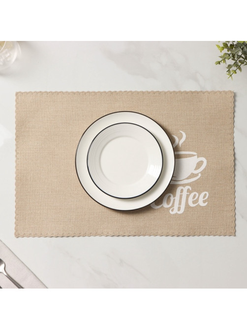 Салфетки сервировочные на стол Доляна Coffee, 4 шт., 44×29 см, бежевые