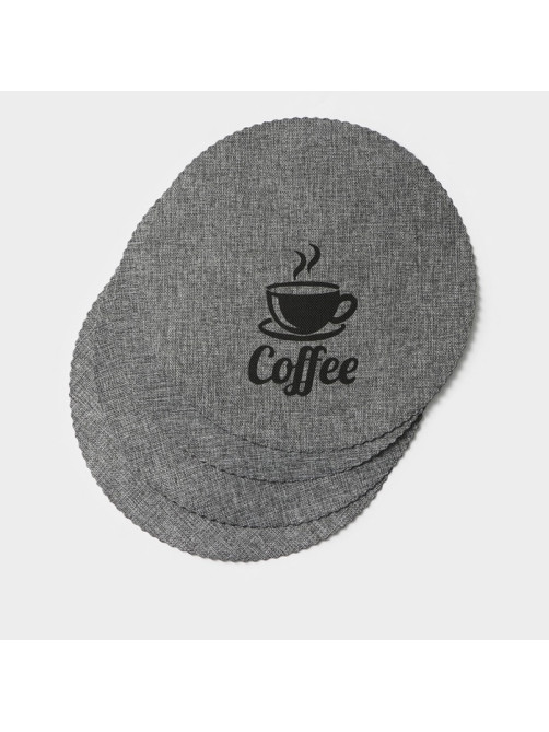 Салфетки сервировочные на стол Доляна Coffee, 4 шт., d=37 см, серые