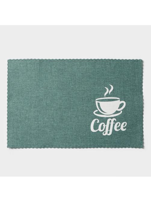 Салфетки сервировочные на стол Доляна Coffee, 4 шт., 44×29 см, бирюзовые