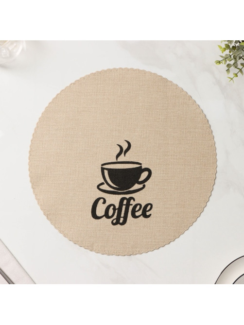 Салфетки сервировочные на стол Доляна Coffee, 4 шт., d=37 см, бежевые