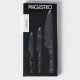Набор кухонных ножей Magistro Dark wood, 3 предмета: лезвие 10.2 см, 12.7 см, 19 см, чёрный