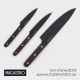Набор кухонных ножей Magistro Dark wood, 3 предмета: лезвие 10.2 см, 12.7 см, 19 см, чёрный