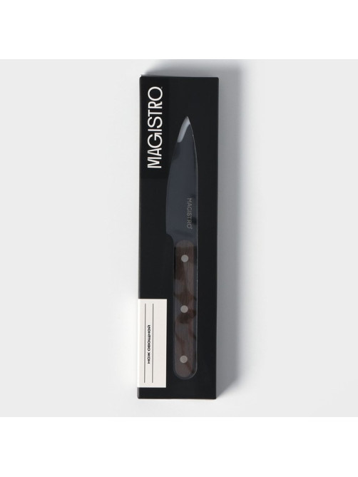 Нож для овощей кухонный Magistro Dark wood, длина лезвия 10.2 см