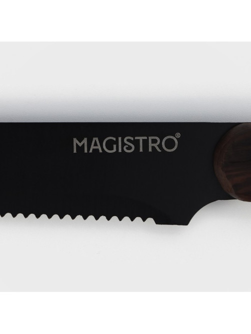 Нож для мяса и стейков Magistro Dark wood, длина лезвия 12.7 см