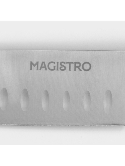 Нож Сантоку кухонный Magistro Ardone, лезвие 17.5 см, серебристый