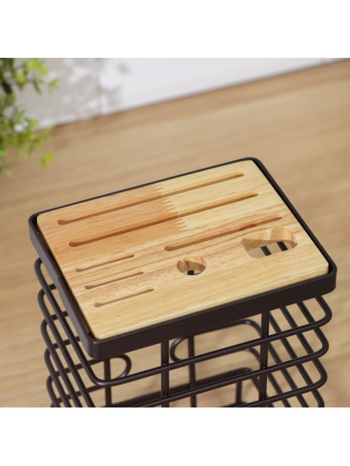 Подставка для ножей Доляна «Лофт», 13×10.5×23 см, коричневая