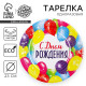 Тарелка одноразовая бумажная «С днем рождения»