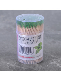 Зубочистки с ментолом Доляна, 270-280 шт., бамбук