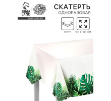 Скатерть одноразовая бумажная на стол «Листья», 120×180 см