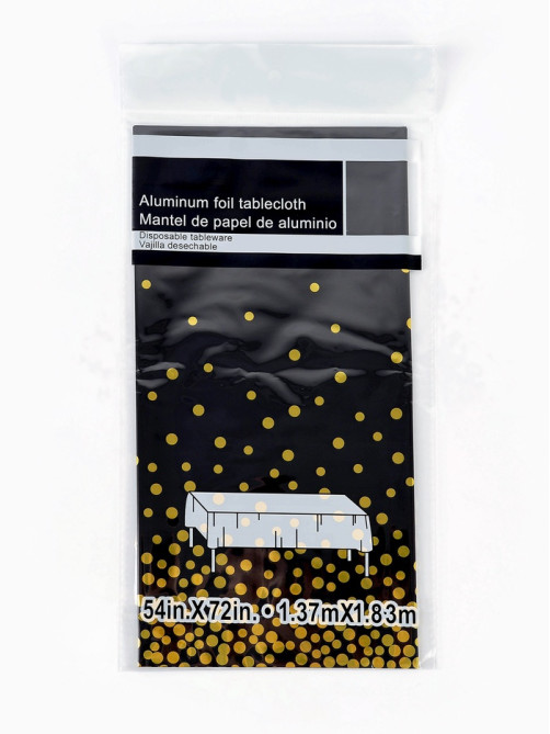 Скатерть одноразовая «Конфетти» 137×183 см, чёрная