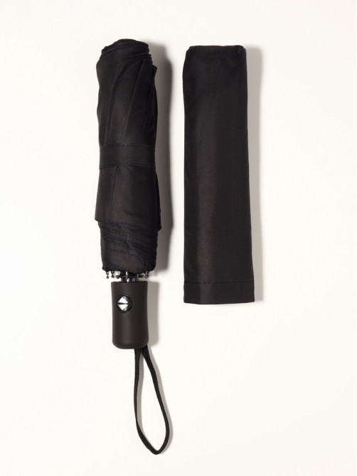 Зонт автоматический Black, 3 сложения, 8 спиц, R=48/55 см, d=96 см, чёрный