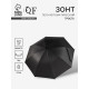 Зонт - трость полуавтоматический «Однотонный», 8 спиц, R=46/55 см, d=92 см, чёрный