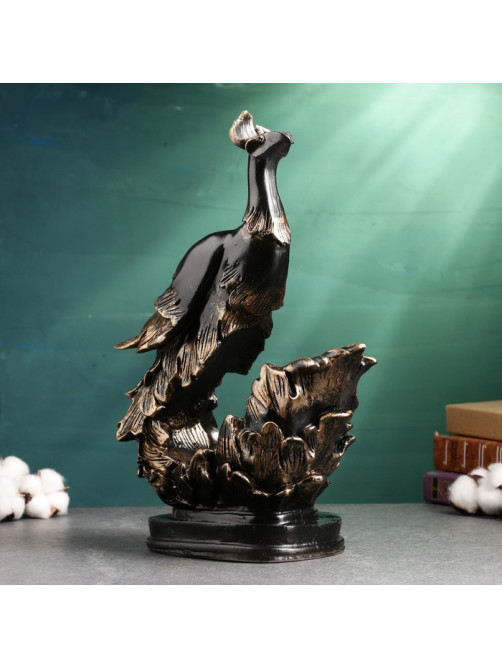 Подставка для бутылки «Павлин», чёрная, 16×14×37 см