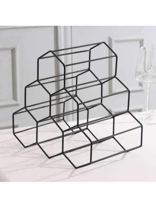 Подставка для бутылок Доляна «Соты», 28.5×27.4×21 см, чёрная