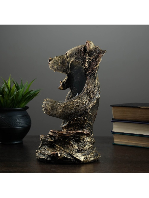 Подставка для бутылки «Медведь», под бронзу 15×16×25 см