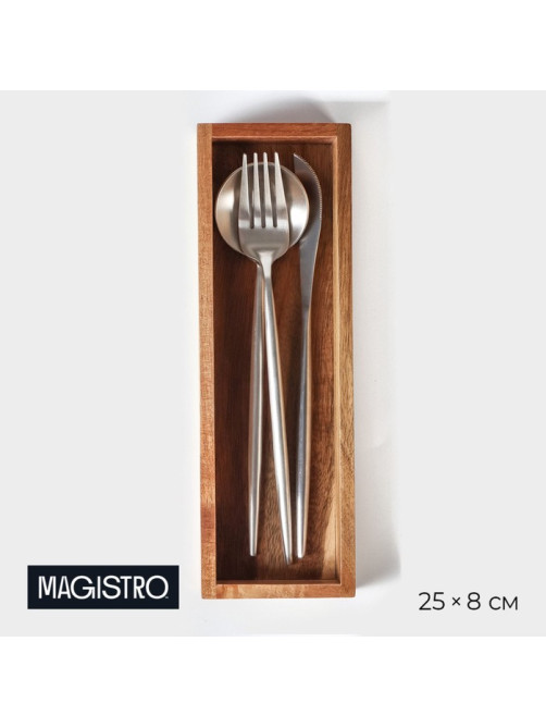 Лоток для подачи столовых приборов Magistro Tropical 25×8×4 см, акация