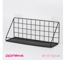 Полка для кухни Доляна «Лофт», 35×12×15.5 см, чёрная