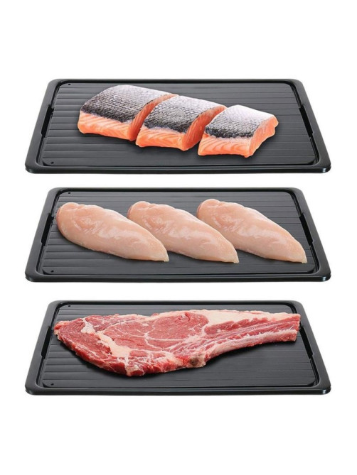 Доска разделочная Доляна, 29.5×20.5×0.2 см, для разморозки продуктов, металл, чёрная