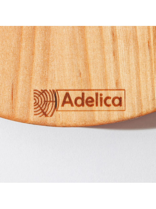 Доска разделочная деревянная с металлической ручкой Adelica, d=20×1.8 см, пропитана минеральным маслом, берёза