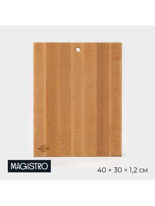 Доска разделочная Magistro, 40×30×1.2 см, дерево дуб