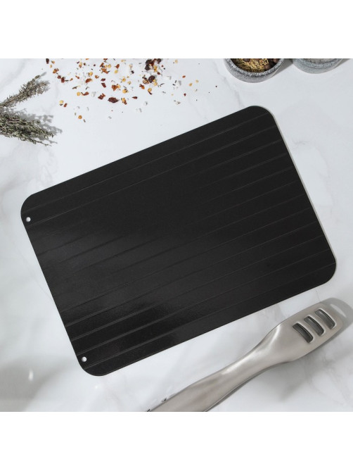 Доска разделочная Доляна, 29.5×20.5×0.2 см, для разморозки продуктов, металл, чёрная