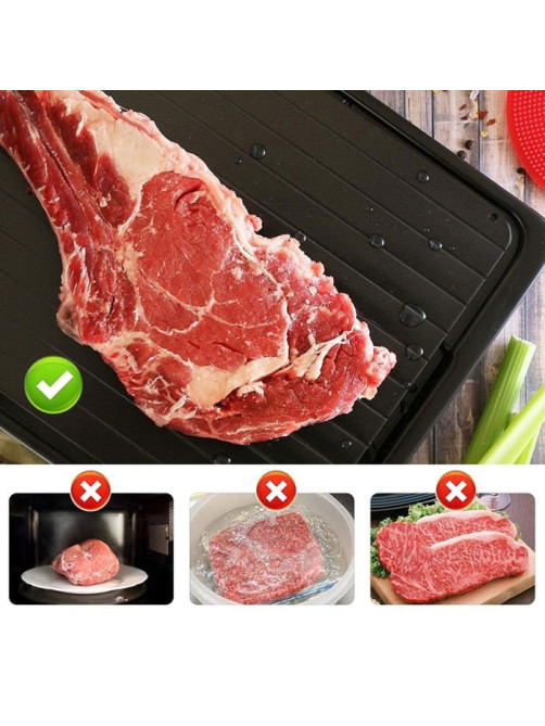 Доска разделочная Доляна, 29.5×20.5×0.2 см, для разморозки продуктов, металл, чёрная