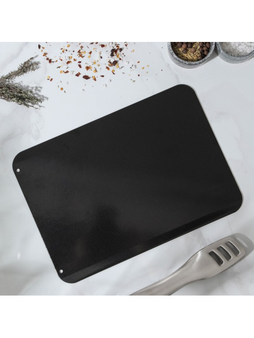 Доска разделочная Доляна, 29.5×20.5×0.2 см, для разморозки продуктов, металл, чёрная