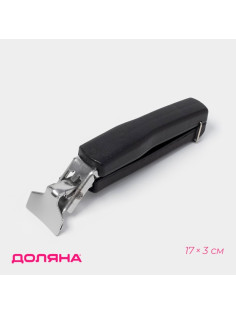 Чапельник держатель для сковородки Доляна «Повар», 17×3 см, нержавеющая сталь, чёрный