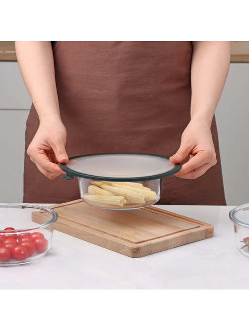 Вакуумная крышка для посуды Доляна, d=22.5 см, зелёная
