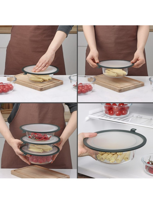 Вакуумная крышка для посуды Доляна, d=22.5 см, зелёная