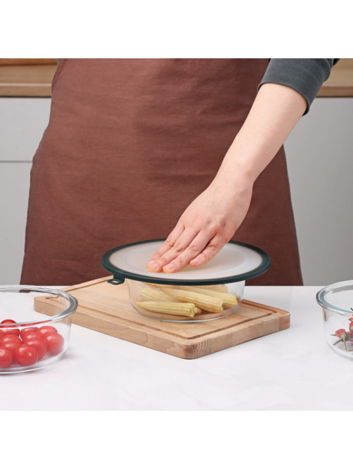 Вакуумная крышка для посуды Доляна, d=22.5 см, зелёная