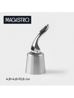 Пробка для бутылки Magistro Magnetto, 10.6 см, универсальная, серебристая