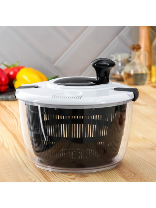 Центрифуга для сушки зелени Magistro Vegan pro, 5 л, пластик, чёрная, белая