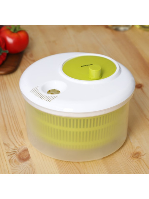Центрифуга для сушки зелени Доляна Fresh cook, 3.7 л, пластик, белая, зелёная