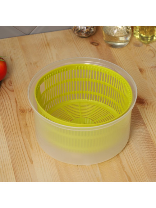 Центрифуга для сушки зелени Доляна Fresh cook, 3.7 л, пластик, белая, зелёная