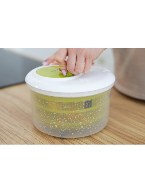 Центрифуга для сушки зелени Доляна Fresh cook, 3.7 л, пластик, белая, зелёная
