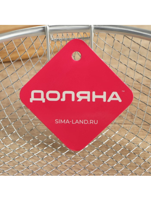 Фритюрница Доляна, d=22 см, со съёмной ручкой, серебристая