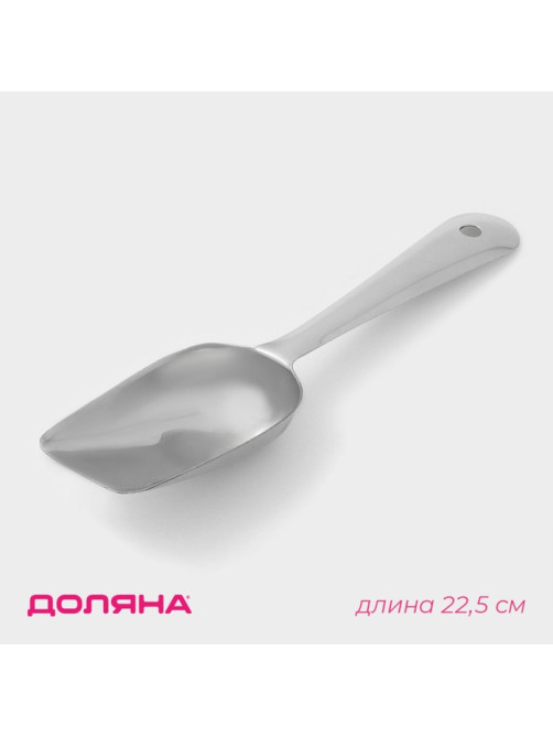 Совок для льда Доляна, h=22.5 см, нержавеющая сталь, хромированный