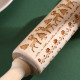 Скалка текстурная новогодняя Доляна, фигурная, 30×4 см, рабочая часть 11.5 см, вращающаяся