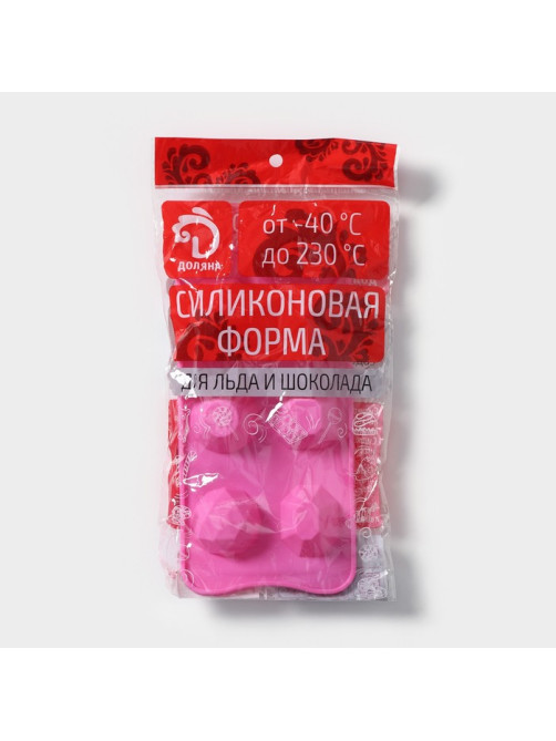 Форма для льда Доляна «Драгоценные камни», силикон, 22.5×10.6 см, 6 ячеек (d=4 см), МИКС