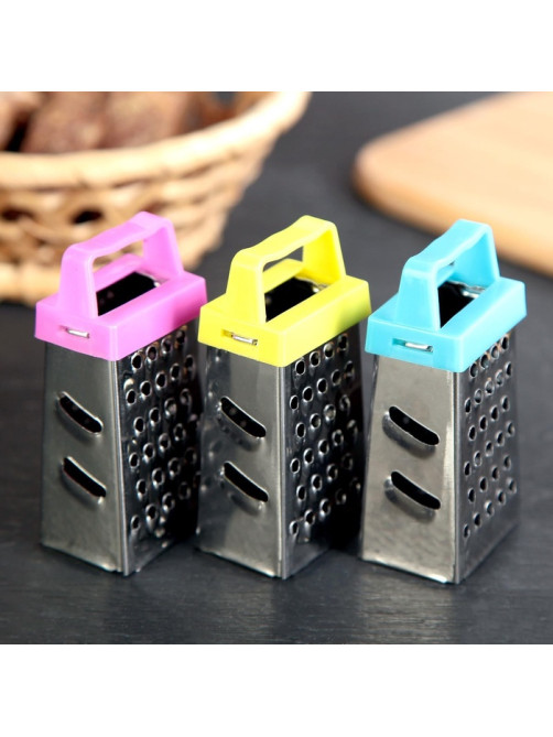 Тёрка четырёхгранная c магнитом Доляна, 3.5×7×3 см, МИКС