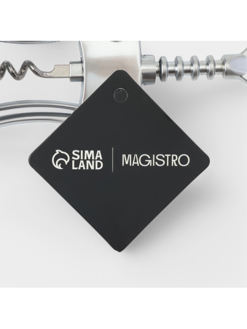 Штопор для вина Magistro Volt, h=18.5 см, серебристый