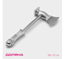Молоток для мяса с топориком Доляна, 28 см, серебристый