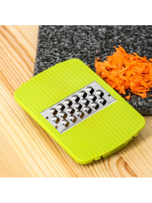 Овощерезка универсальная Доляна Fresh cook, 7 насадок, центрифуга для зелени, белая, зелёная