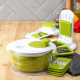 Овощерезка универсальная Доляна Fresh cook, 7 насадок, центрифуга для зелени, белая, зелёная