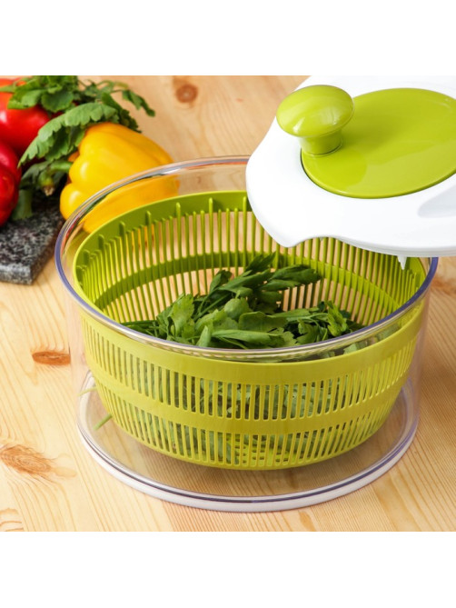 Овощерезка универсальная Доляна Fresh cook, 7 насадок, центрифуга для зелени, белая, зелёная
